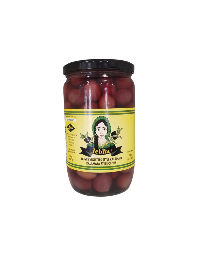JEBLIA Olives Vertes Violettes Style Kalamata Bocal 72cl x 8