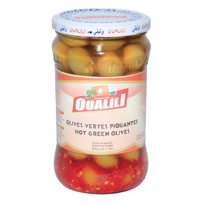 Olives Vertes piquantes OUALILI 400g