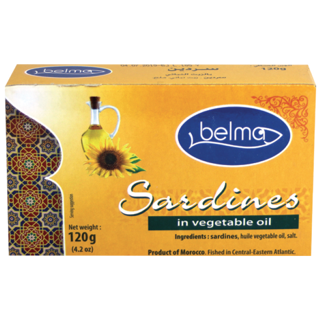 Sardines à l'huile végétale 120g BELMA