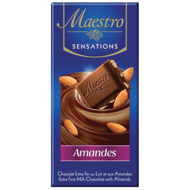 Chocolat au Lait et aux Amandes MAESTRO 90 gr