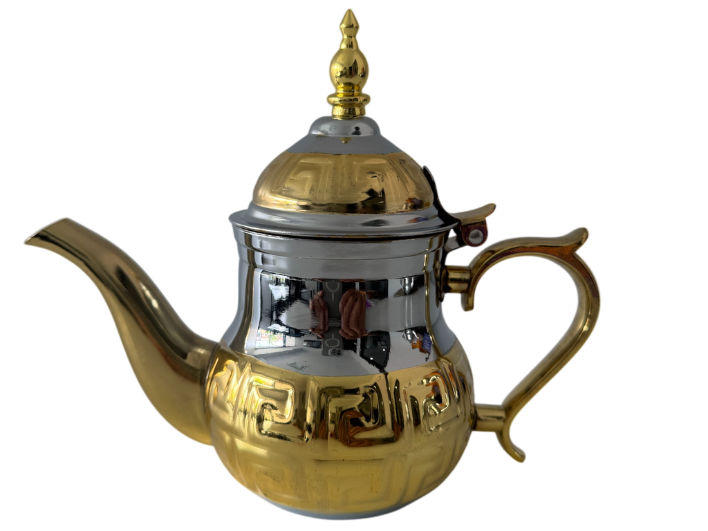 TAYEB Théière Marocaine en Inox Dorée 0.8L