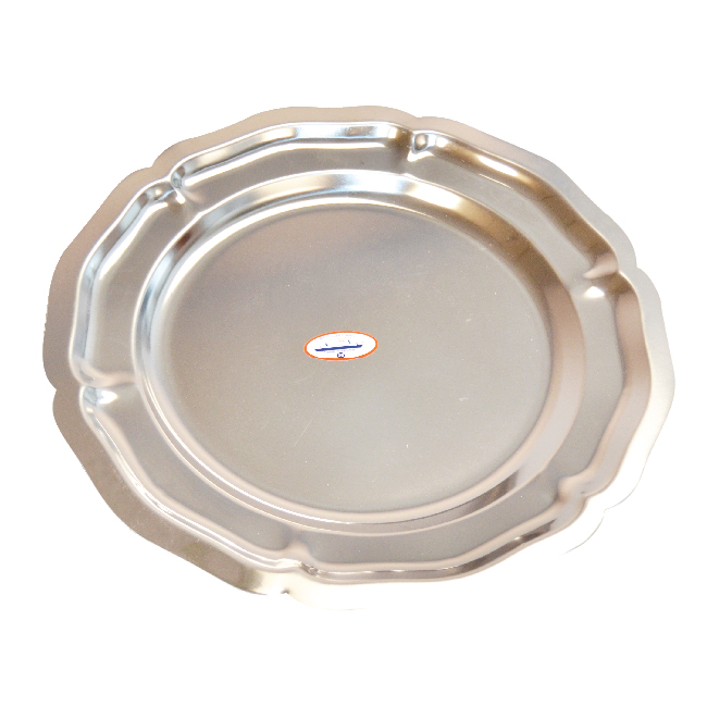 Plateau Inox Rond Ondulé 36