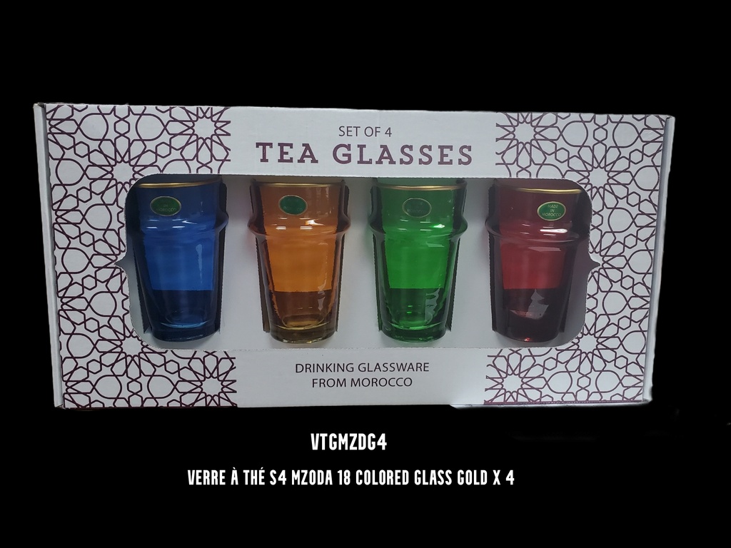 S4 Drinking glass MZODA 18 colored glass Gold x 4