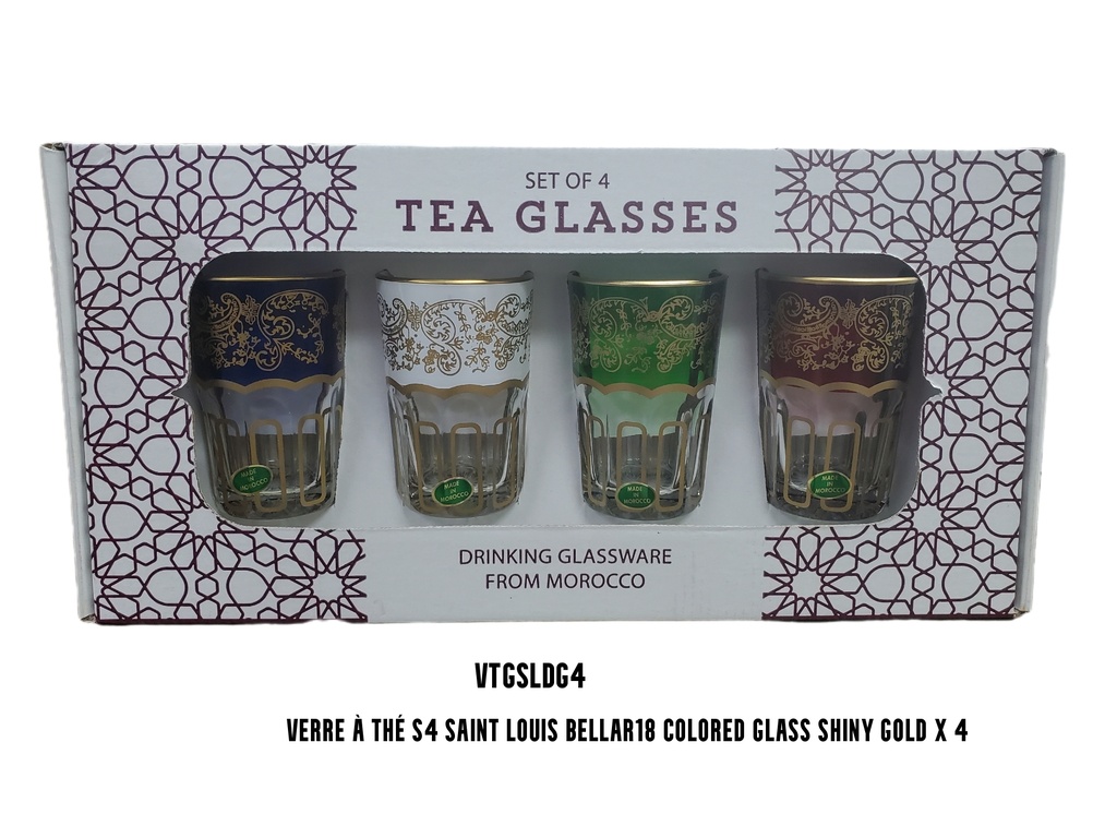 Verre à thé S4 SAINT LOUIS BELLAR18 colored glass shiny gold x 4