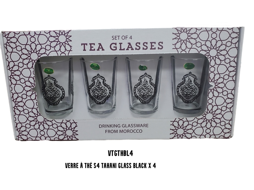 S4 Drinking glass TAHANI glass Black x 4