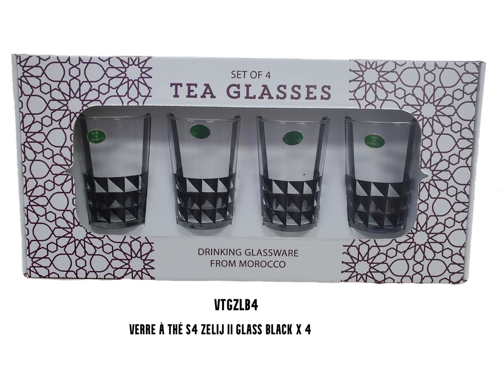 Verre à thé S4 ZELIJ II glass black x 4