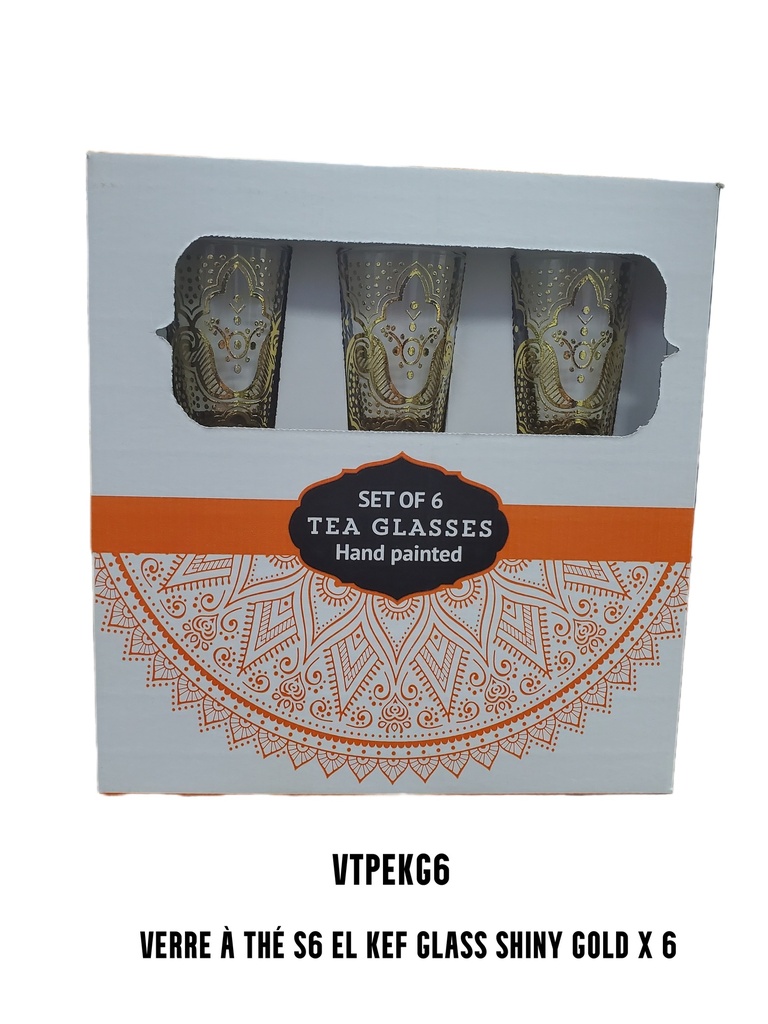 S6 Drinking glass EL KEF glass Gold x 6