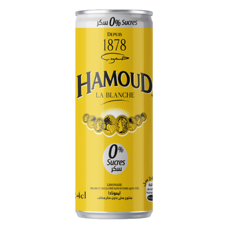 Boisson gazeuse HAMOUD BLANC 0% sucre Cannettes  24 CL