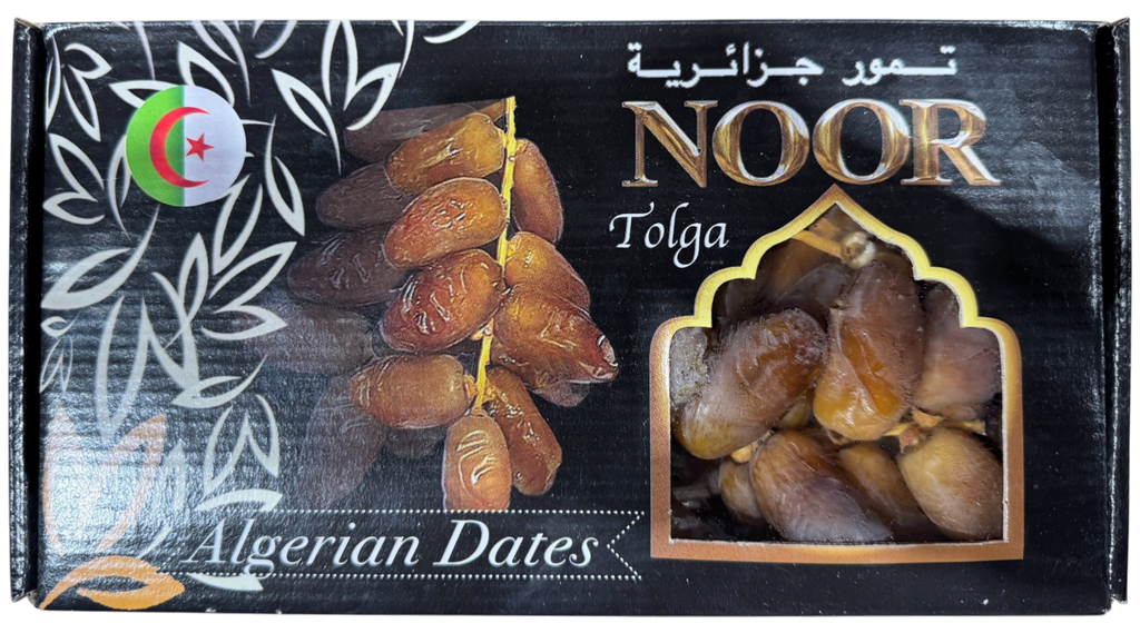 NOOR - Dattes deglet nour de l'Algérie 2 LBS x 12 (907g) - Branchées (Carton)