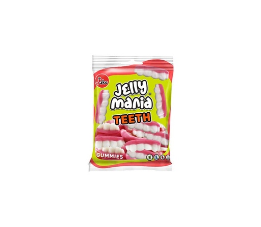 [JKJMTE100g] JAKE - Jelly Mania TEETH / Gum HALAL 100G x 18