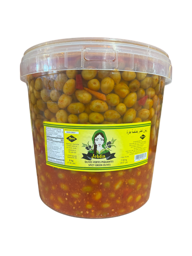 [JBOVP8KG] JEBLIA Hot Greens Olives 8 KG