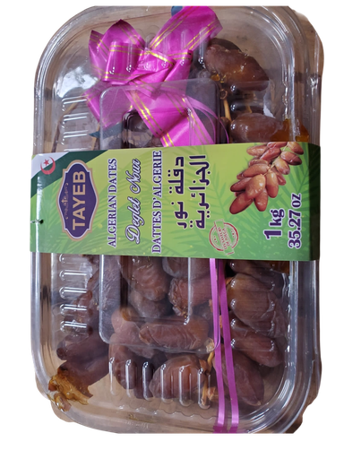 [DAB1KGX12] Dattes deglet nour de l'Algérie 1kg x 12 - Barquette en plastique (Régime)