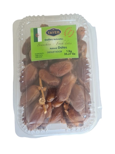 [DAB1KGX8] Dattes deglet nour de l'Algérie 1kg x 8 - Barquette en plastique