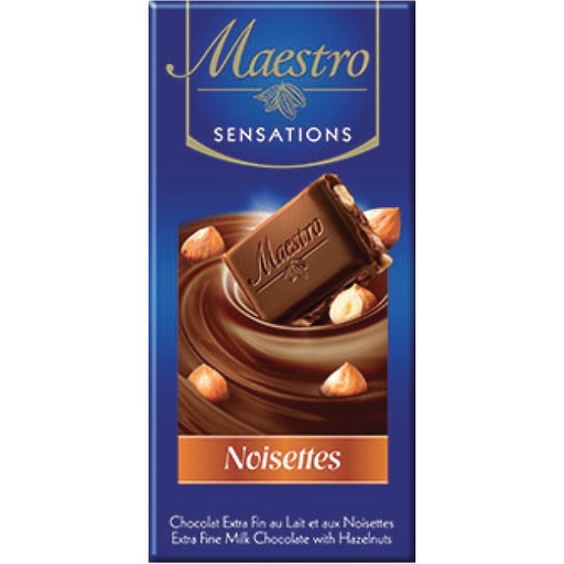 [CHMLS90G] Chocolat au Lait et à la Noisettes MAESTRO 90 gr