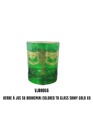 [VJBHDG6] Verre à JUS S6 BOUHEMIAI colored TB glass shiny gold x6