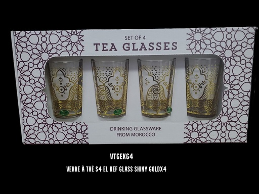 [VTGEKG4] S4 Drinking glass EL KEF glass Gold x 4