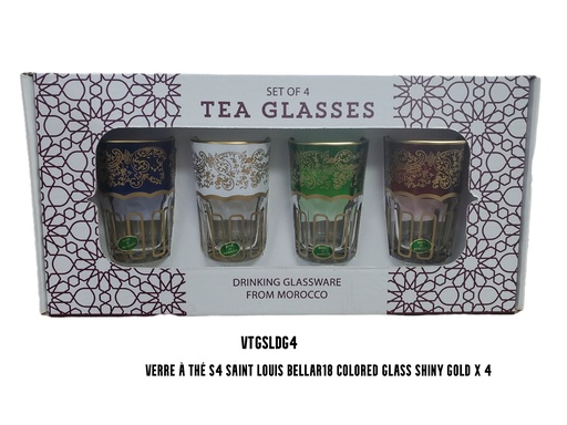 [VTGSLDG4] S4 Drinking glass SAINT LOUIS BELLAR18 colored glass Gold x 4