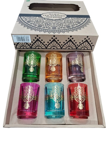 [VTPSKDG6] Verre à thé S6 Small tea glass KOUNOUZ colored shiny gold x 6