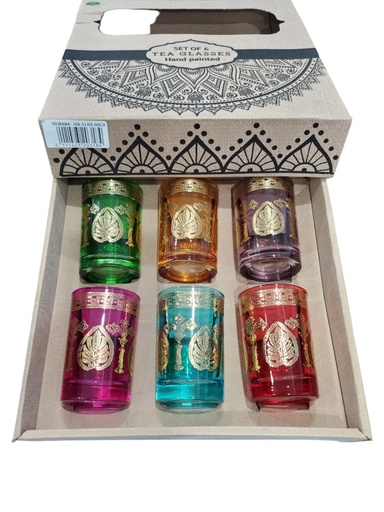 [VTPSRDG6] S6 Drinking glass Small tea glass REMANA colored shiny gold x 6