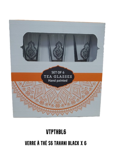 [VTPTHBL6] S6 Drinking glass TAHANI glass Black x 6