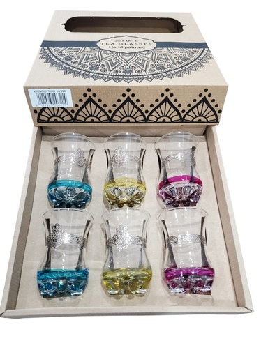 [VTDCD6] Verrre à thé Duchesse Coloré Doré x 6
