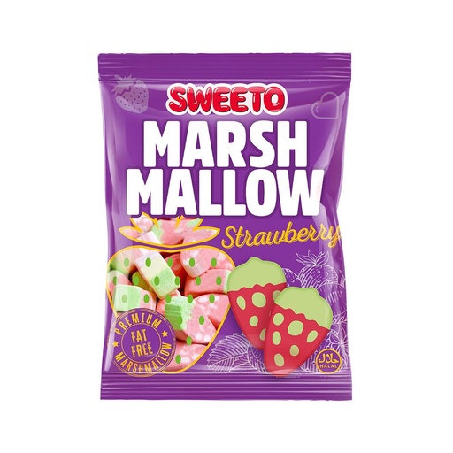 [SWMST140GX12] SWEETO STRAWBERRY MARSHMALLOW 140G x 12 BAGS