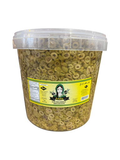 [JBOVR7KG] JEBLIA Slices Green Olives 7kg