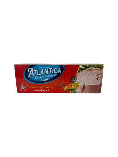 [ATTHST80GX3] ATLANTICA Thon à la Sauce Tomate (Pack 80g x 3)