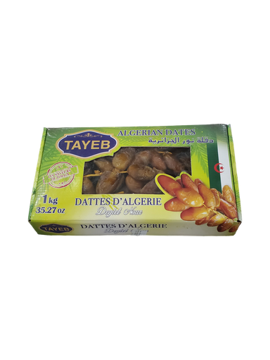 [DA2TLbs] TAYEB - Dattes deglet nour de l'Algérie 2 LBS x 12 (907g) - Branchées (Carton)