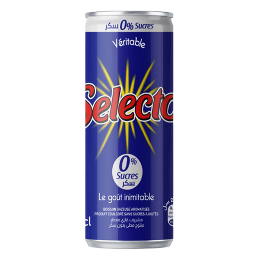 [BGSZ24CL] Boisson gazeuse SELECTO 0% sucre Cannettes 24 CL x 6