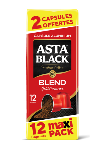 [CFACPBB12] ASTA Café BLACK BLEND 10 Capsules (Intensité 12) x 10